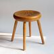 Tabouret de type berger en bois blond, Années 60