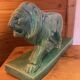 Large Art Deco lion sculpture, in crackled enamel, Peugeot, 1934, Le Jan