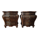 Pair of curved wicker bedside tables