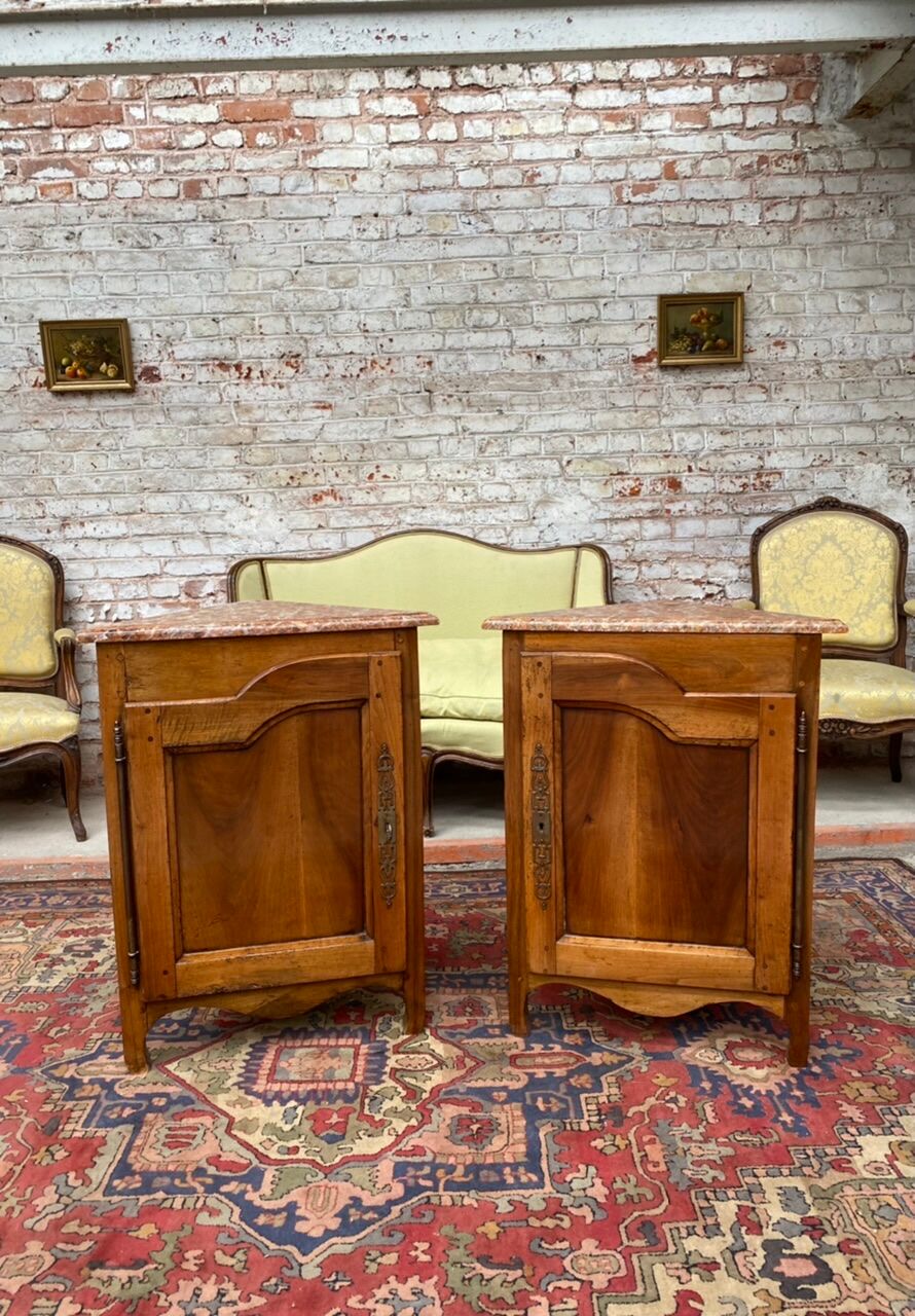 Pair of notches in natural wood style Louis XV XIXeme century