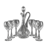 Service of 6 wine glasses and crystal carafe crystal workshop