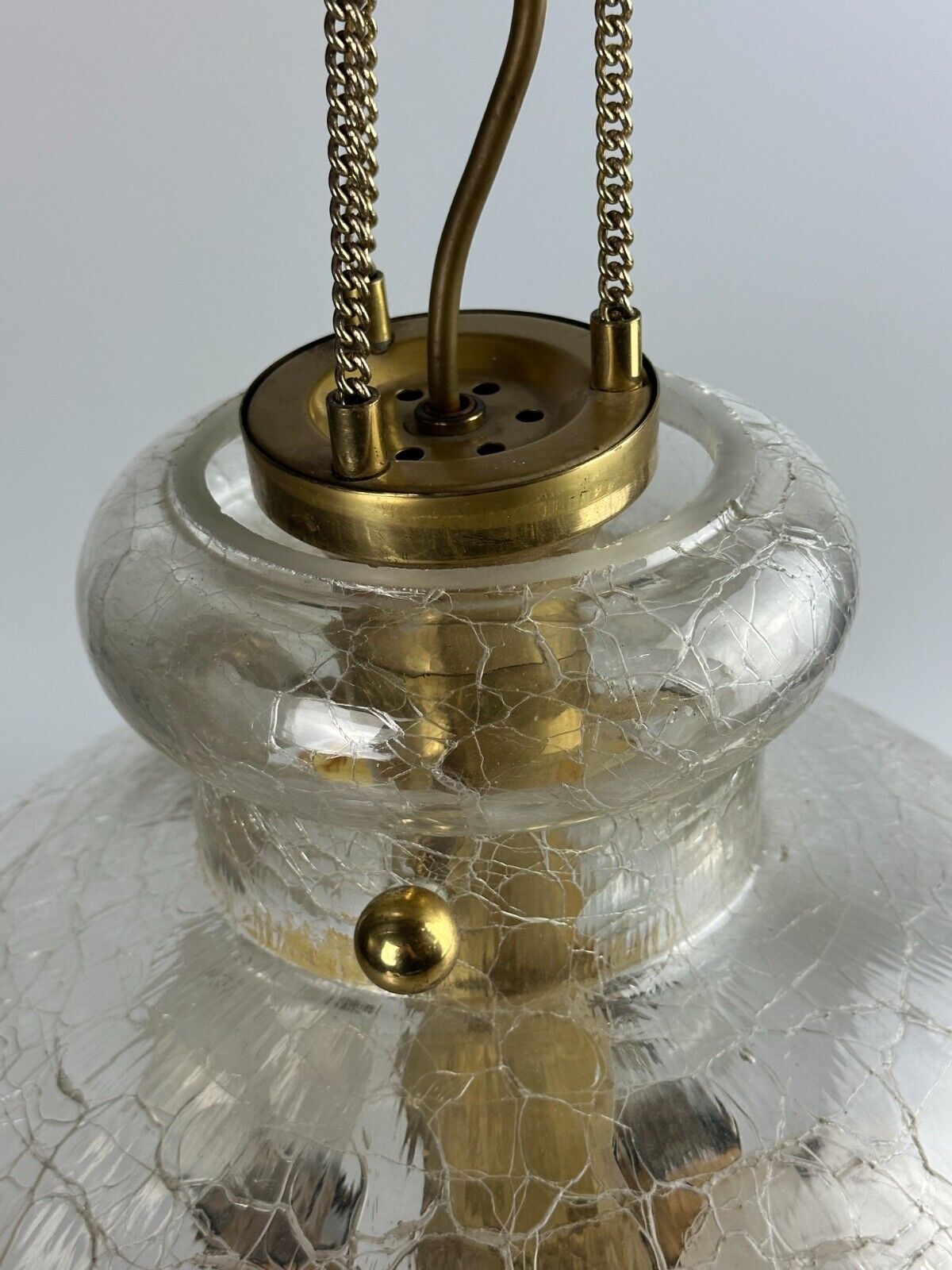 1960's 1970's brutalist ceiling lamp pendant lamp brass & murano glass