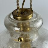 1960's 1970's brutalist ceiling lamp pendant lamp brass & murano glass