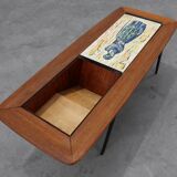 2 Coffee Tables '210', teak wood and ceramic,by Alfred Hendrickx, Belform