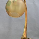 Romantic art-nouveau lamp in glass paste Lucien Gau