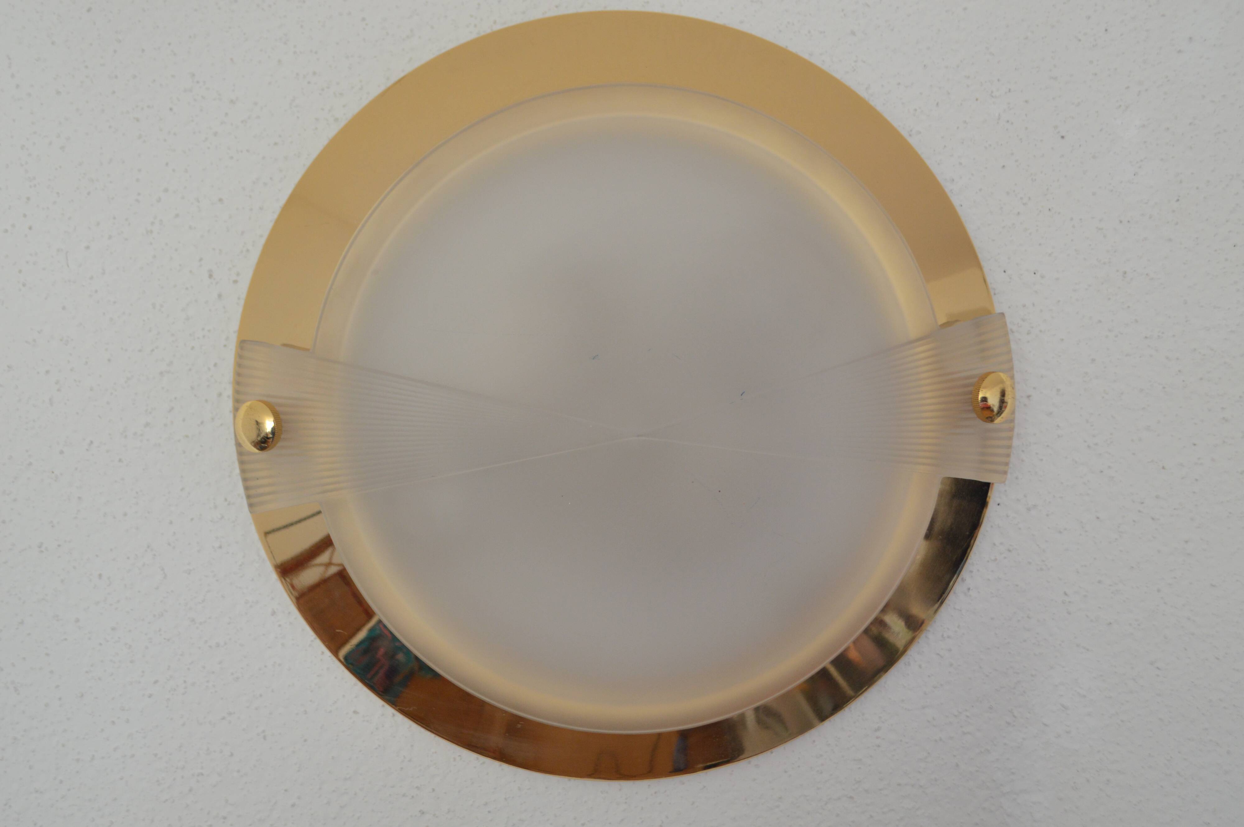 Wall light from the 80s vintage design gold glass