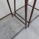Series of 6 old workshop iron stools 1980