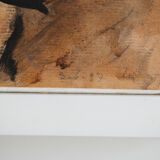 Painting by Nicole Clarence "Profile of a woman" oil on paper mounted on canvas