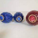 Blue and red peacock vases Midcentury Sven Erik Skawonius Upsala Ekeby, 1950s