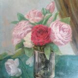 Old painting bouquet of flowers