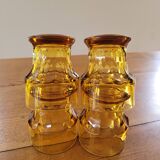 Lot de 4 verres ambrés vintage, Italy