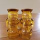 Lot de 4 verres ambrés vintage, Italy