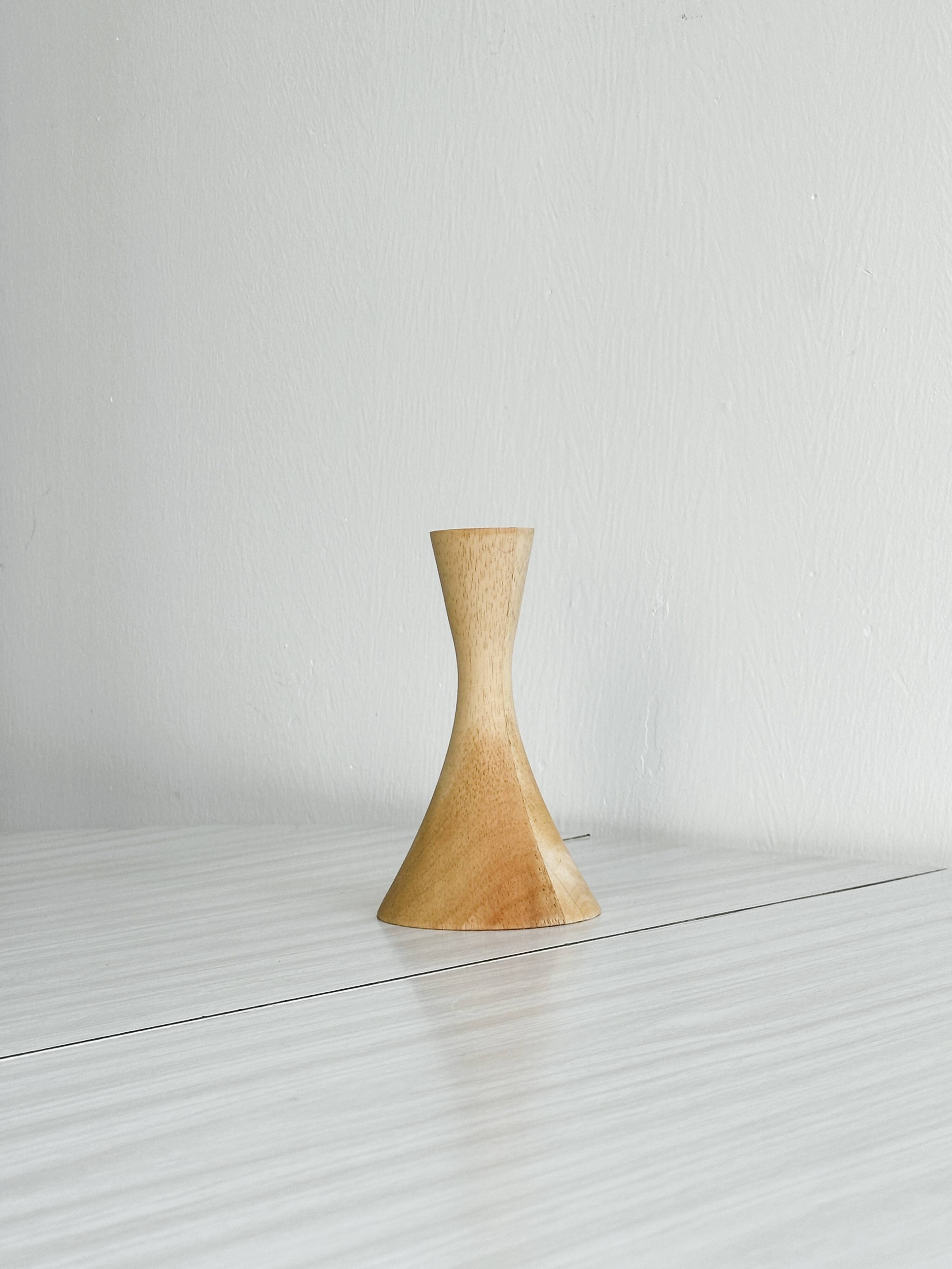 Wooden candle holder.