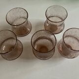 Set of 5 glasses of Biot cups in blown glass 1960