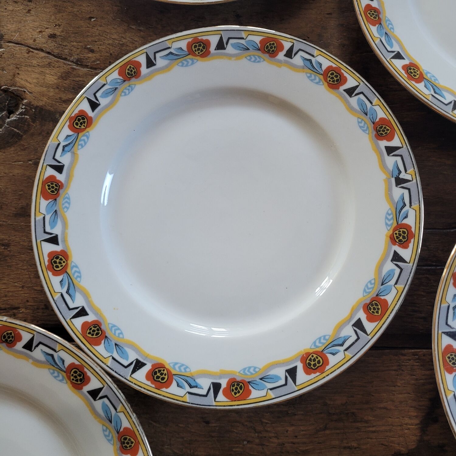 6 flat plates MLV France Art Deco 1930