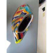 Vase ovale abstrait contemporain en verre de Murano