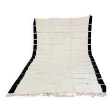 White Berber rug with black stripes