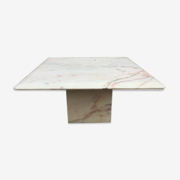 Table basse en marbre blanc rose jaune