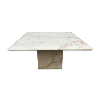 Pink yellow white marble coffee table