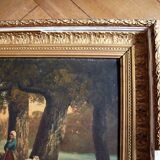 Huile sur toile Hector Merle encadrée, XIXème s.