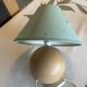 Lampe boule en bois années 70