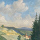 Old oil painting on wood panel / painting of a landscape