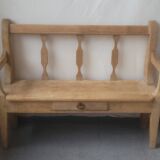 Banc brut avec dossier en bois chene