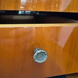 Biedermeier Roll-Top Desk in Cherry Veneer and Brass, 1820