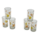 Service of 6 orangeade glasses, vintage, pop, picnic flowers 🟡🟠,