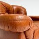 Cognac colored leather Pellerossi lounge chair, 1960s