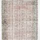 Tapis vintage turc floral rose clair et bleu, 155x248 cm
