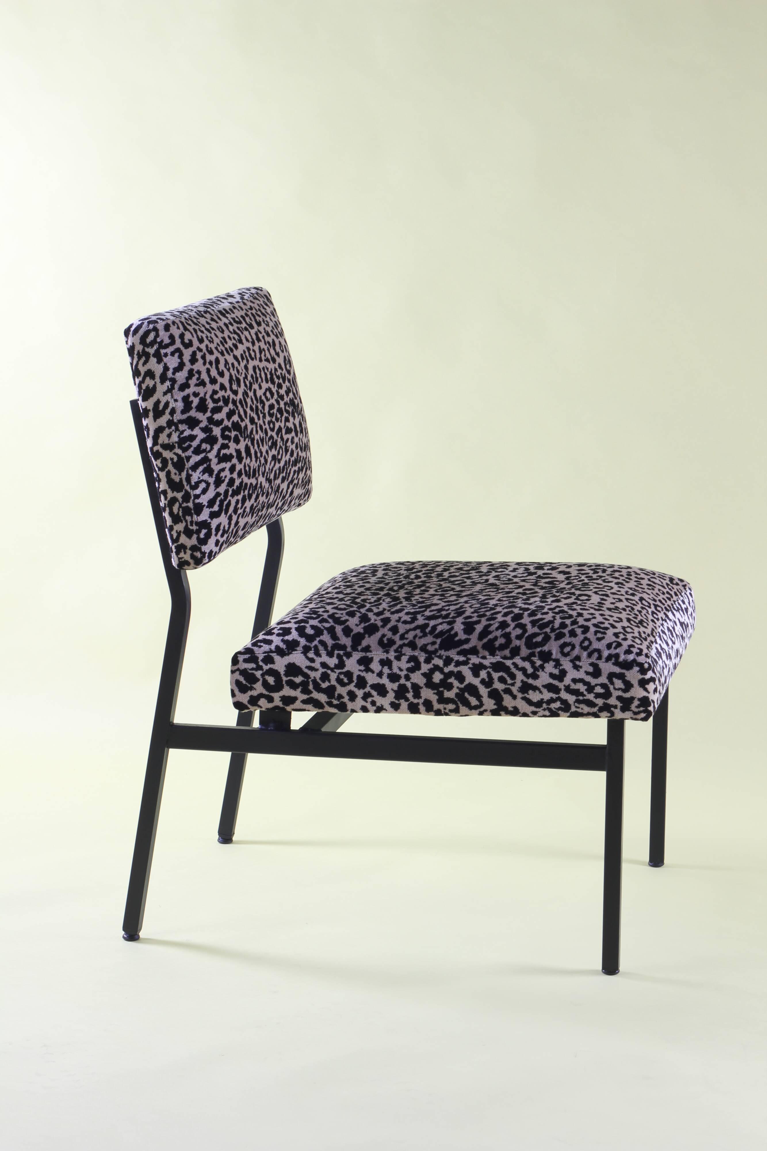 Fully restored 1950s-60s leopard print chaise lounge