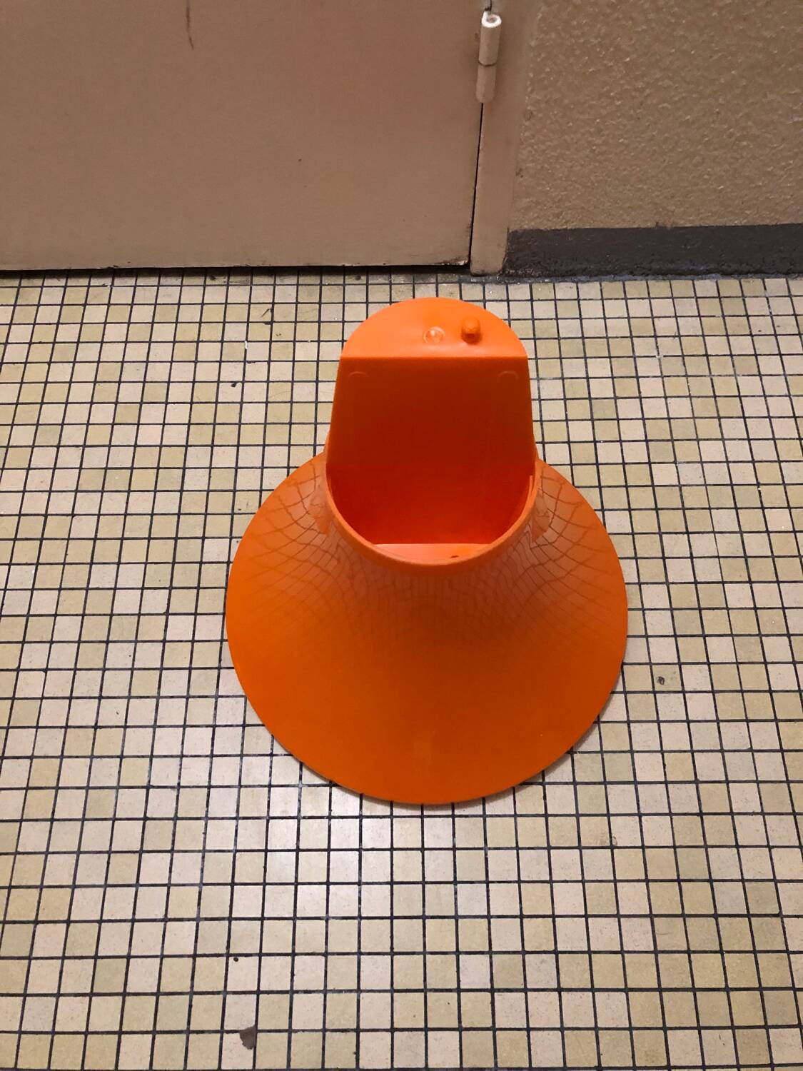 Vintage orange Tam Tam stool – Original stamp – 1970s