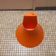 Vintage orange Tam Tam stool – Original stamp – 1970s