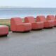 "Tappo" modular sofa by John Mascheroni, produced by Vectra Contract, circa 1975.