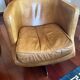 Paire de fauteuils pivotants Flamant cuir cognac, style Design 1970