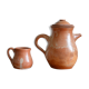 Théière et son pot à lait en grès