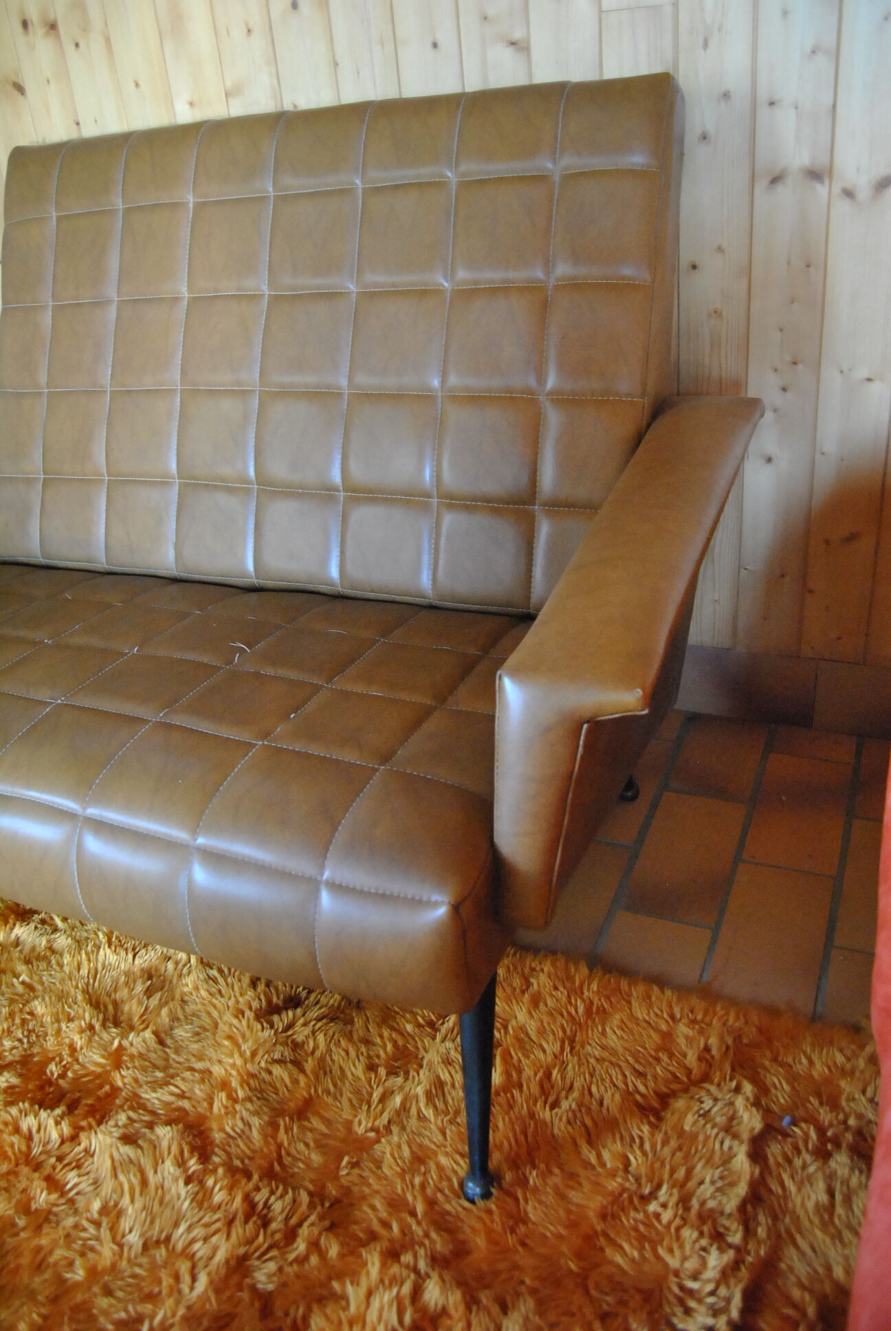 Sofa bench skai camel 50s