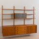 Vintage danish modular teak bookcase 1970s