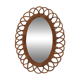 Miroir fleur en rotin, années 50-60