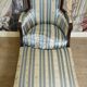 Méridienne, chaise longue style Louis XVI en noyer avec repose-pieds, XIXème s.