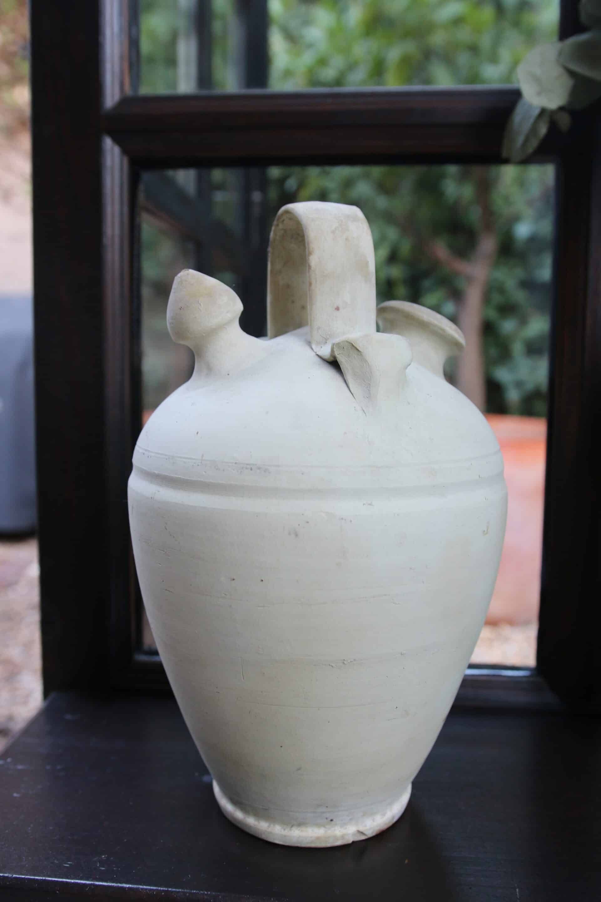 Ancient terracotta gargoulette with 2 spouts