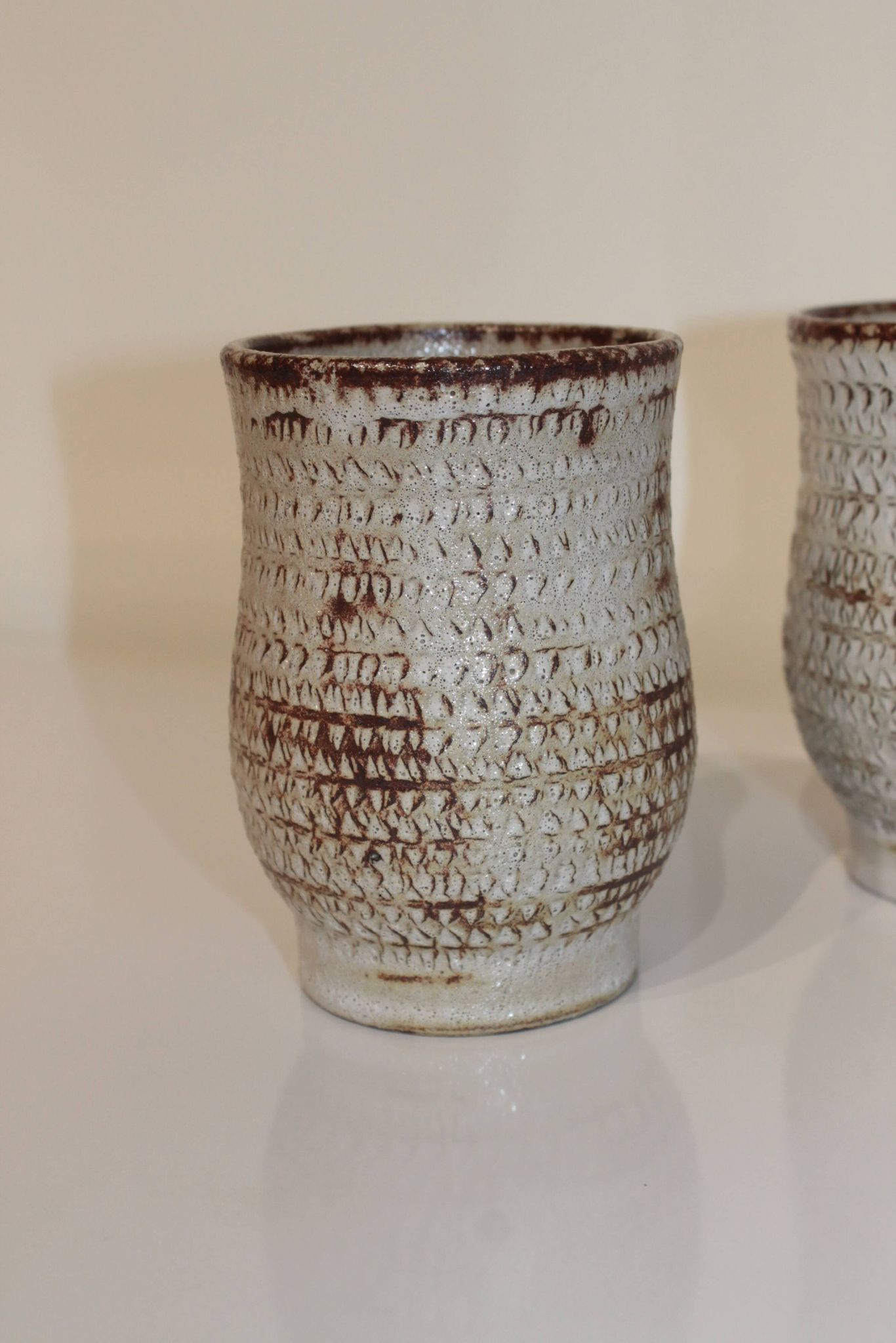 Pair of vintage Accolay ceramic vases signed