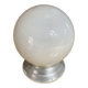 Vintage Ceiling Light Opaline White Ball + Aluminium Support 50s #E