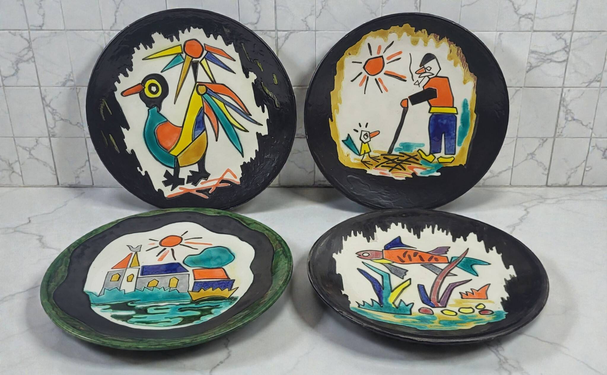 4 Bugette Plates, 1960s