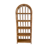 Vintage rattan library shelf