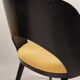 Vintage dining chairs set of 2 black oak wood retro yellow fabric