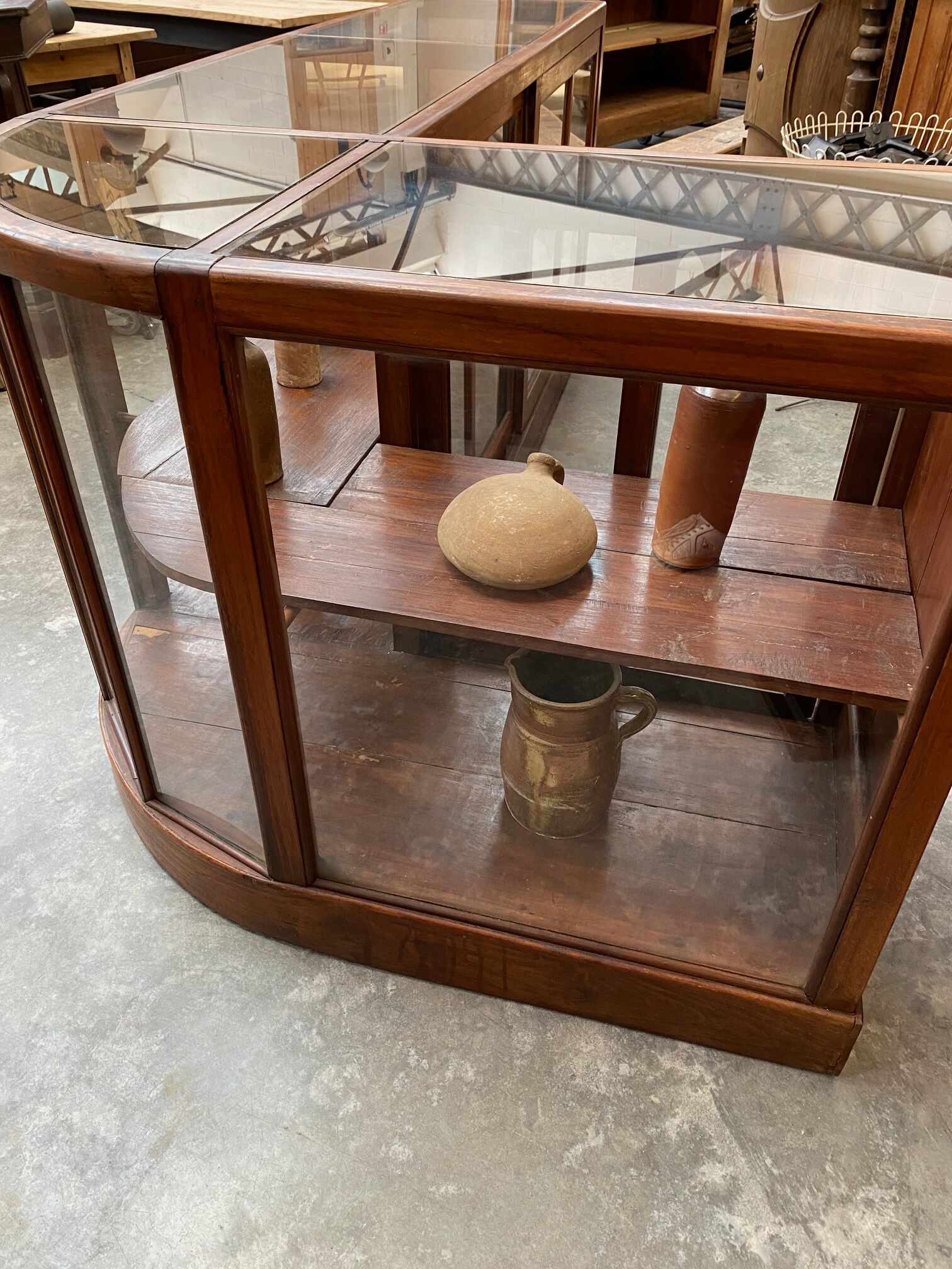 Mahogany corner display counter