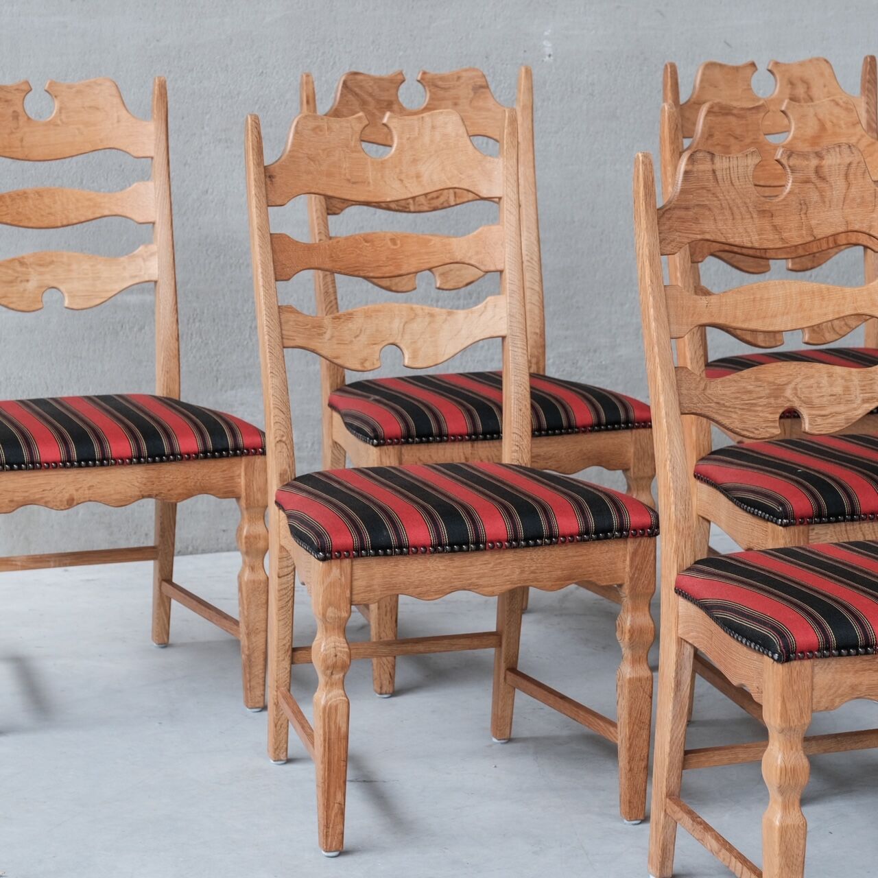Oak danish mid-century dining chairs