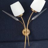 Brass and glass wall light